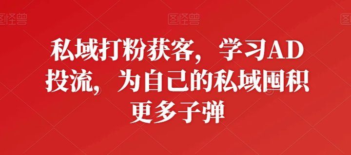 
          私域打粉获客，学习AD投流，为自己的私域囤积更多子弹 - Featured image
        