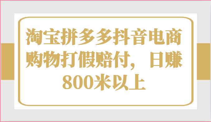 
          淘宝拼多多抖音电商购物打假赔付，日赚800米以上 - Featured image
        