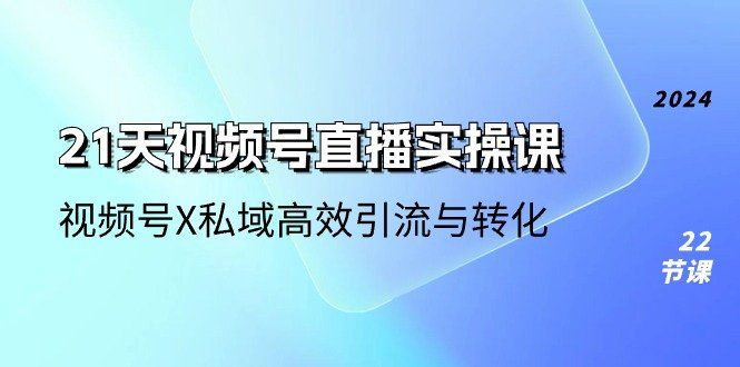 
          21天视频号直播实操课，视频号X私域高效引流与转化（22节课） - Featured image
        