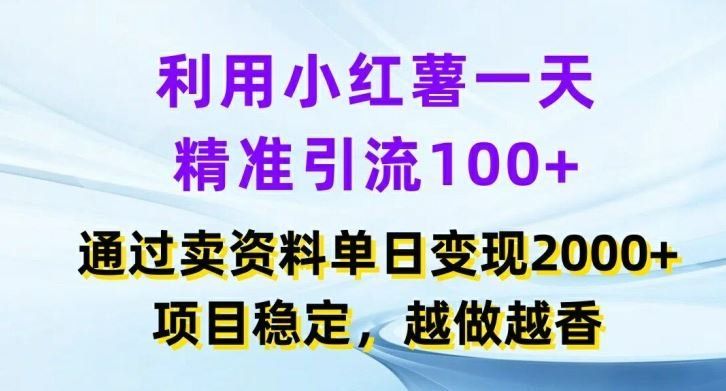 
          利用小红书一天精准引流100+，通过卖项目单日变现2k+，项目稳定，越做越香【揭秘】 - Featured image
        