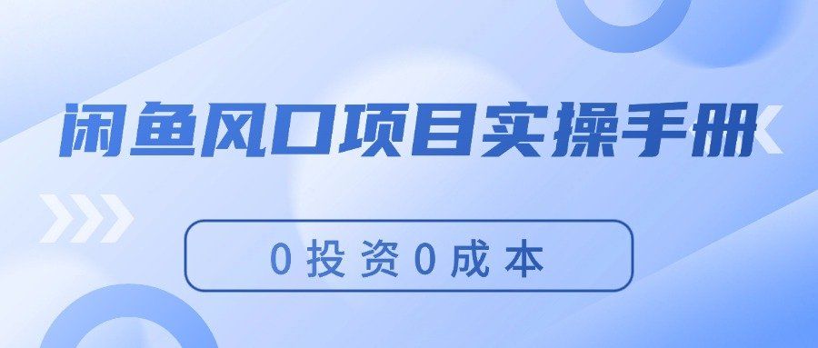 
          （11923期）闲鱼风口项目实操手册，0投资0成本，让你做到，月入过万，新手可做 - Featured image
        