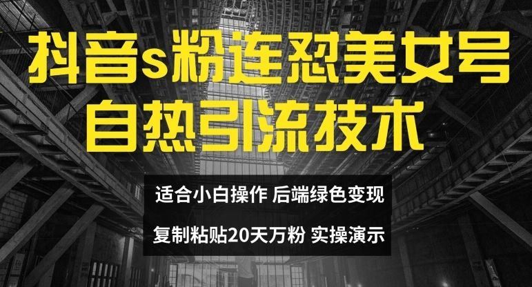 
          抖音s粉连怼美女号自热引流技术复制粘贴，20天万粉账号，无需实名制，矩阵操作【揭秘】 - Featured image
        