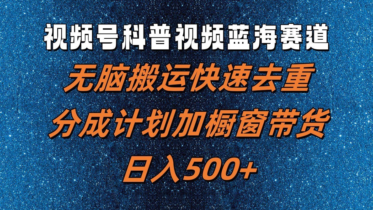 
          视频号科普视频蓝海赛道，无脑搬运快速去重，分成计划加橱窗带货，日入500+ - Featured image
        