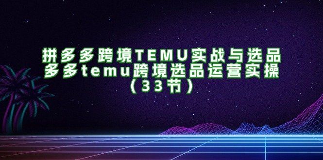 
          （11934期）拼多多跨境TEMU实战与选品，多多temu跨境选品运营实操（33节） - Featured image
        