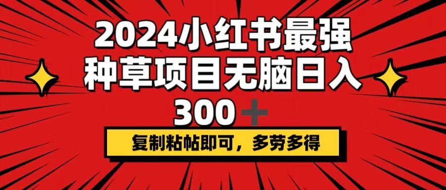 
          （12336期）2024小红书最强种草项目，无脑日入300+，复制粘帖即可，多劳多得 - Featured image
        
