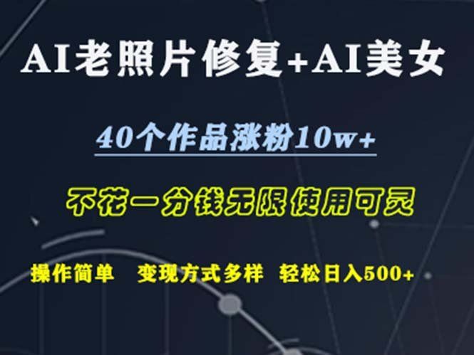 
          （12489期）AI老照片修复+AI美女玩发  40个作品涨粉10w+  不花一分钱使用可灵  操… - Featured image
        
