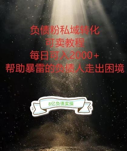 
          负债粉掘金计划，帮助负债者解决问题，债务规划，债务重组，最好的变现方式【揭秘】 - Featured image
        