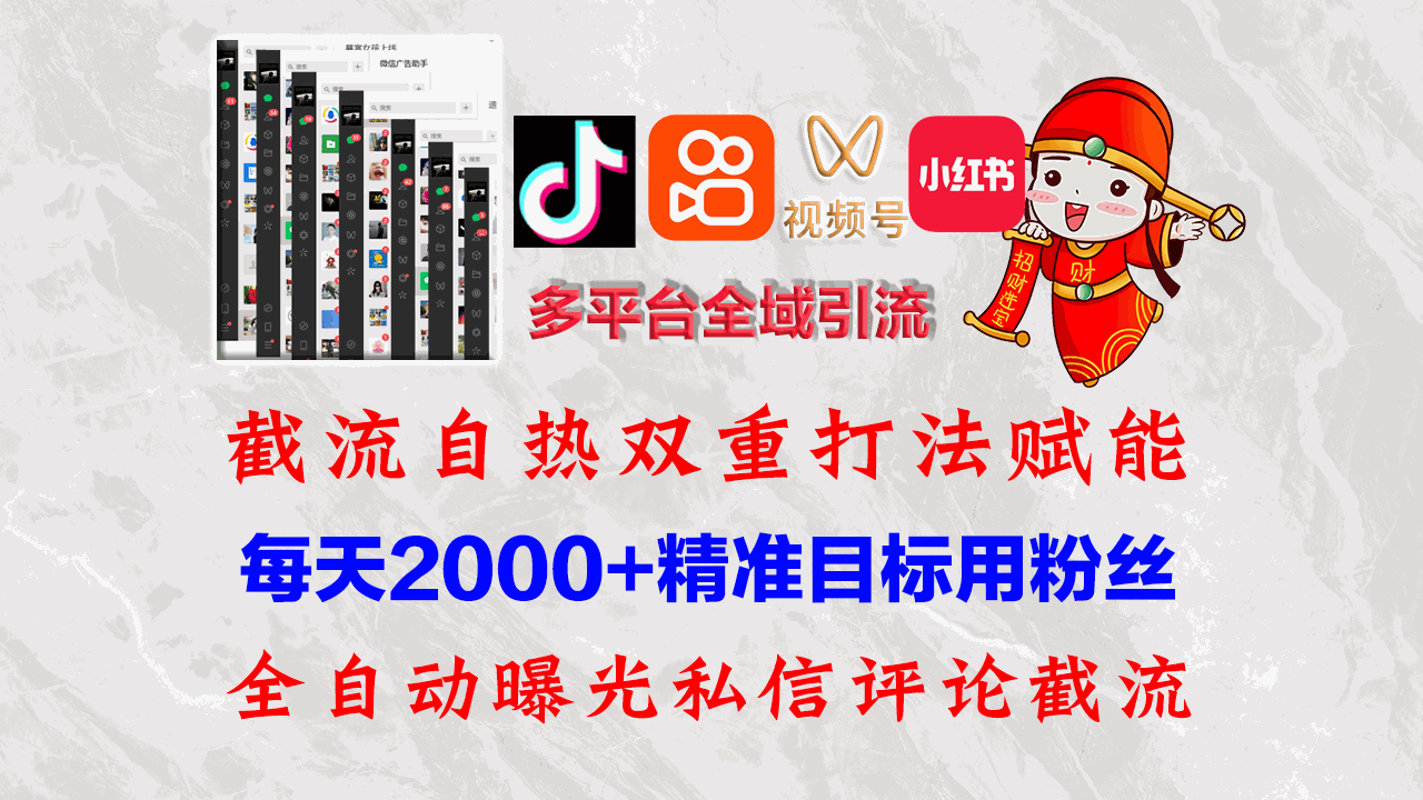 
          （12559期）快手，抖音，小红书，视频号多平台全自动引流获客系统 精准全域引流，… - Featured image
        