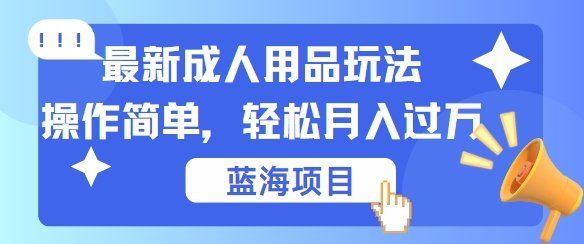 
          最新成人用品项目玩法，操作简单，动动手，轻松日入几张【揭秘】 - Featured image
        