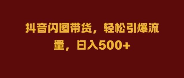 
          抖音闪图带货，轻松引爆流量，日入几张【揭秘】 - Featured image
        