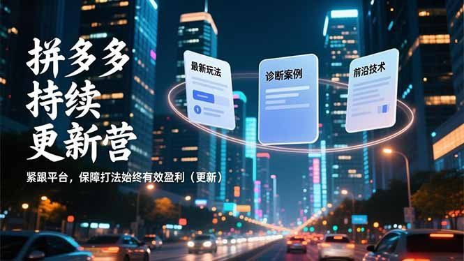 
          拼多多持续更新营，最新玩法、诊断案例、前沿技术，紧跟平台，保障打法始终有效盈利（更新） - Featured image
        