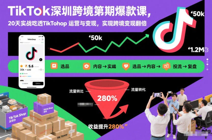 
          TikTok深圳跨境第2期爆款课，20天实战吃透TikTok Shop运营与变现，实现跨境变现翻倍 - Featured image
        
