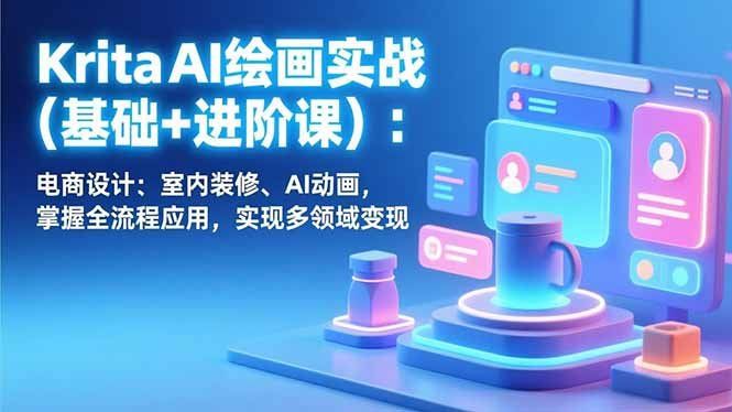 
          Krita AI绘画实战(基础+进阶课)：电商设计、室内装修、AI动画，掌握全流程应用，实现多领域变现 - Featured image
        