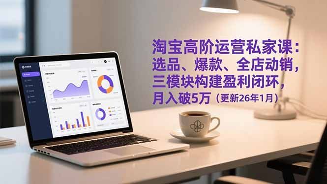 
          淘宝高阶运营私家课：选品、爆款、全店动销，三模块构建盈利闭环，月入破5万（更新26年1月） - Featured image
        