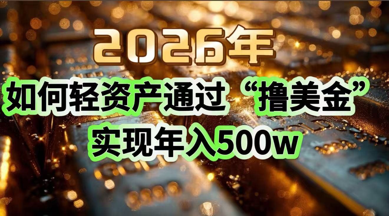 
          2026年如何轻资产通过“撸美金”实现年入500w - Featured image
        