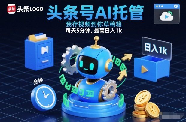 
          头条号AI托管，我存视频到你草稿箱，每天5分钟，最高日入1k - Featured image
        