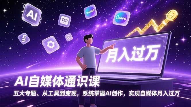 
          AI自媒体通识课，五大专题、从工具到变现，系统掌握AI创作，实现自媒体月入过万 - Featured image
        