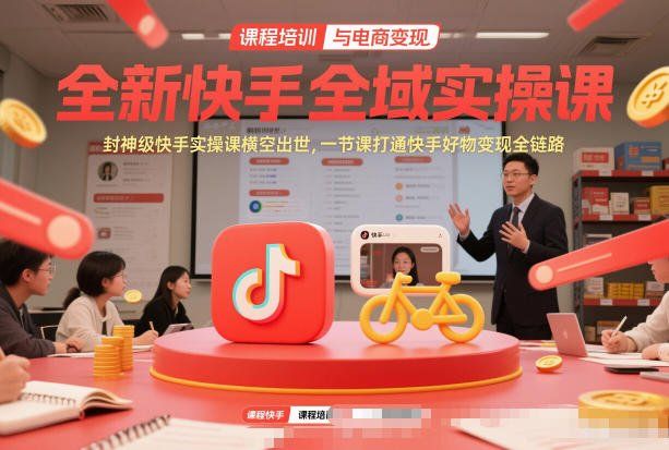 
          全新快手全域实操课，封神级快手实操课横空出世，一节课打通快手好物变现全链路 - Featured image
        