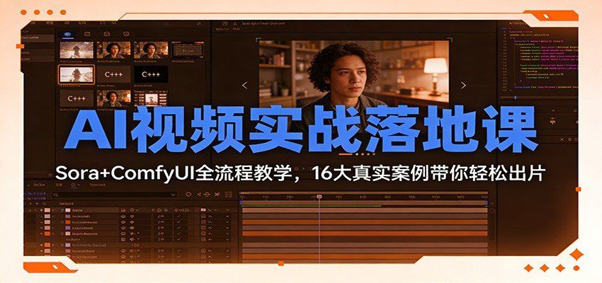 
          AI视频实战落地课：Sora+ComfyUI全流程教学，16大真实案例带你轻松出片 - Featured image
        