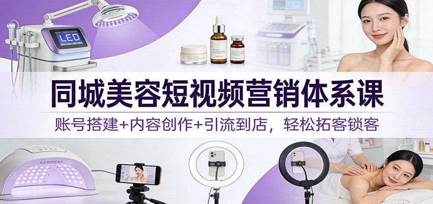 
          同城美容短视频营销体系课：账号搭建+内容创作+引流到店，轻松拓客锁客 - Featured image
        