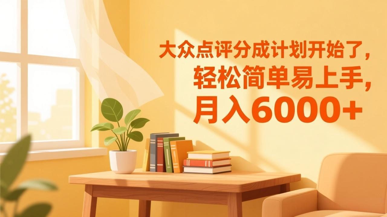 
          大众点评分成计划开始了，轻松简单易上手，月入6000+ - Featured image
        