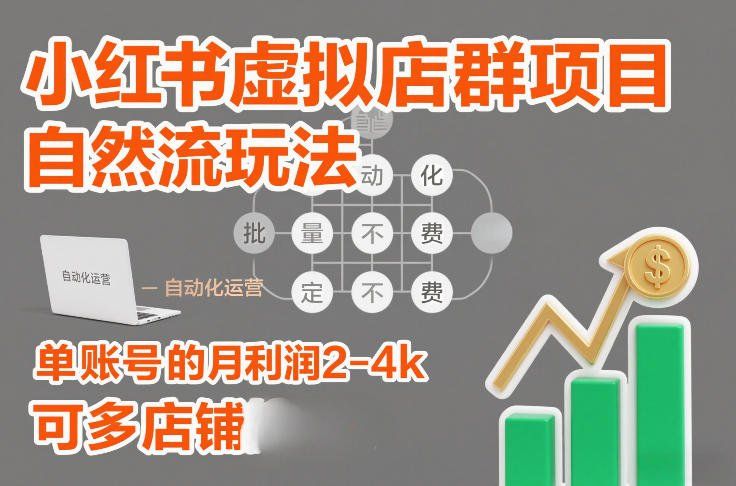 
          小红书虚拟店群项目，自然流玩法，批量自动化，稳定不费号，单账号的月利润2-4k，可多店矩阵 - Featured image
        