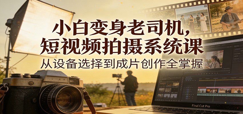 
          小白变身老司机，短视频拍摄系统课，从设备选择到成片创作全掌握 - Featured image
        