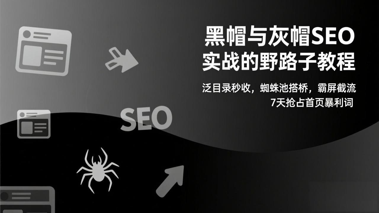 
          黑帽与灰帽SEO实战的野路子教程：泛目录秒收，蜘蛛池搭桥，霸屏截流，7天抢占首页暴利词 - Featured image
        