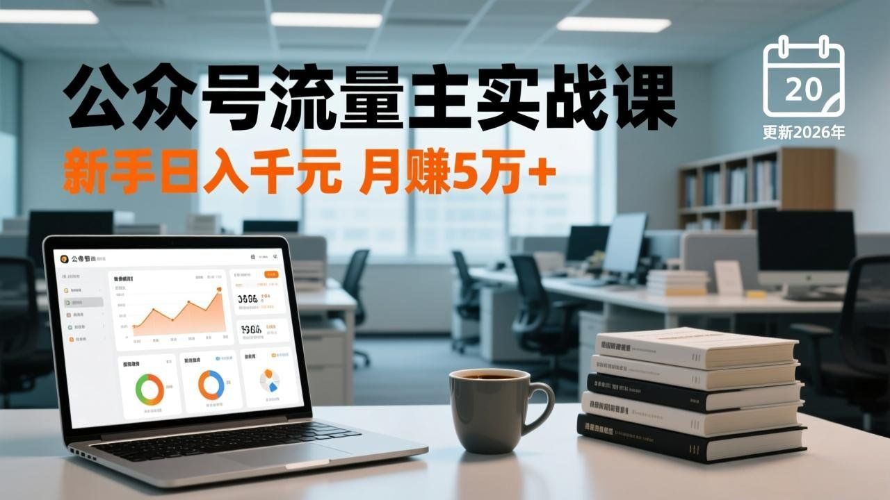 
          公众号流量主实战课，爆文写作、流量池运营、多平台分发，新手日入千元月赚5万+更新2026年 - Featured image
        