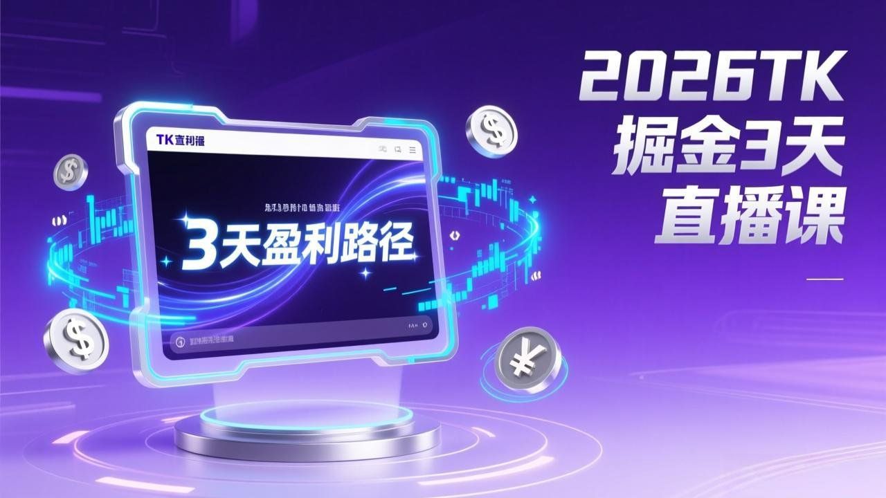 
          2026TK掘金直播课，起号涨粉+直播带货+商单变现+3天打通盈利路径，月入过万美金 - Featured image
        