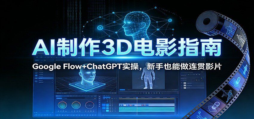 
          AI制作3D电影指南：Google Flow+ChatGPT实操，新手也能做连贯影片 - Featured image
        