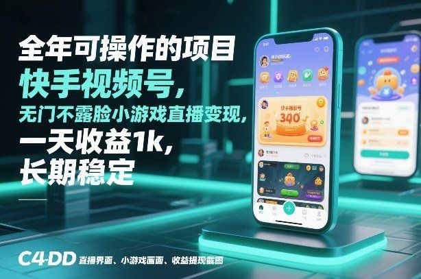 
          全年可操作的项目，快手视频号无门槛不露脸小游戏直播变现，一天收益1k，长期稳定【揭秘】 - Featured image
        