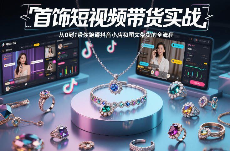 
          首饰短视频带货实战，从0到1带你跑通抖音小店和图文带货的全流程 - Featured image
        