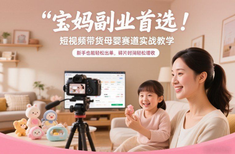 
          宝妈副业首选！短视频带货母婴赛道实战教学，新手也能轻松出单，碎片时间轻松增收 - Featured image
        