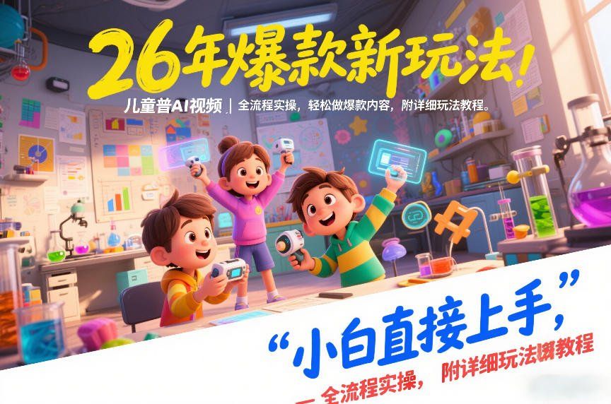
          26年爆款新玩法，儿童科普AI视频，全流程实操，轻松做爆款内容，小白直接上手，附详细玩法教程 - Featured image
        