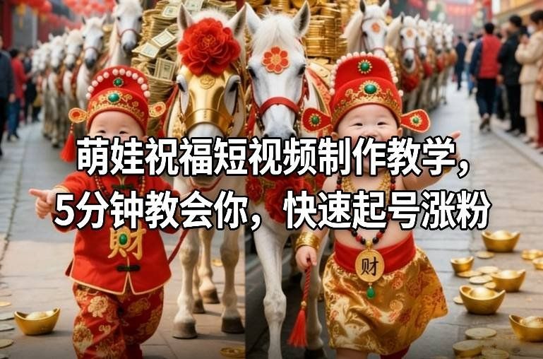 
          萌娃祝福短视频制作教学，5分钟教会你，快速起号涨粉 - Featured image
        