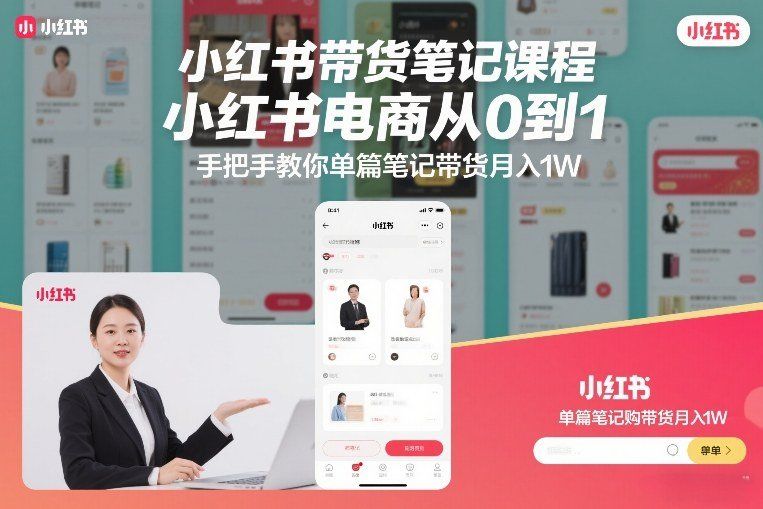 
          小红书带货笔记课程，小红书电商从0到1，手把手教你单篇笔记带货月入1W - Featured image
        
