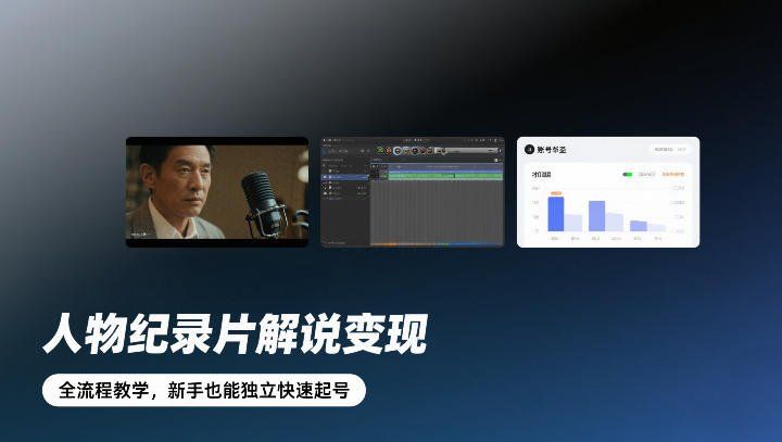 
          人物纪录片解说变现，全流程教学，新手也能独立快速起号 - Featured image
        