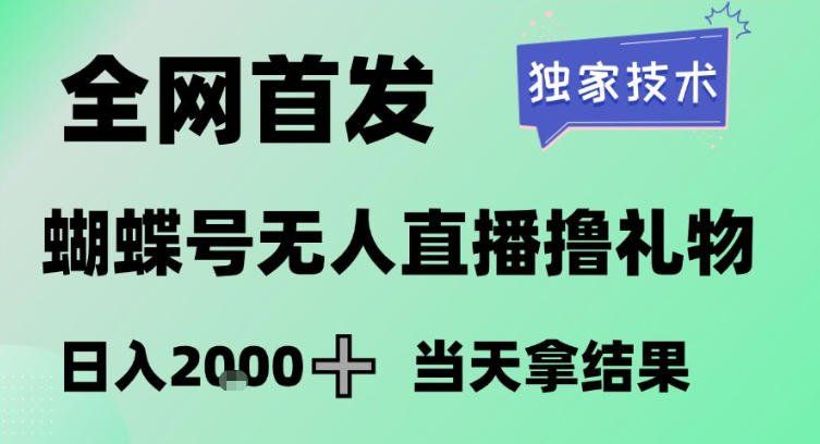 
          2026最新蝴蝶号无人直播掘金，独家技术，全网首发小白做了一个月收益3W，长期稳定可做【揭秘】 - Featured image
        