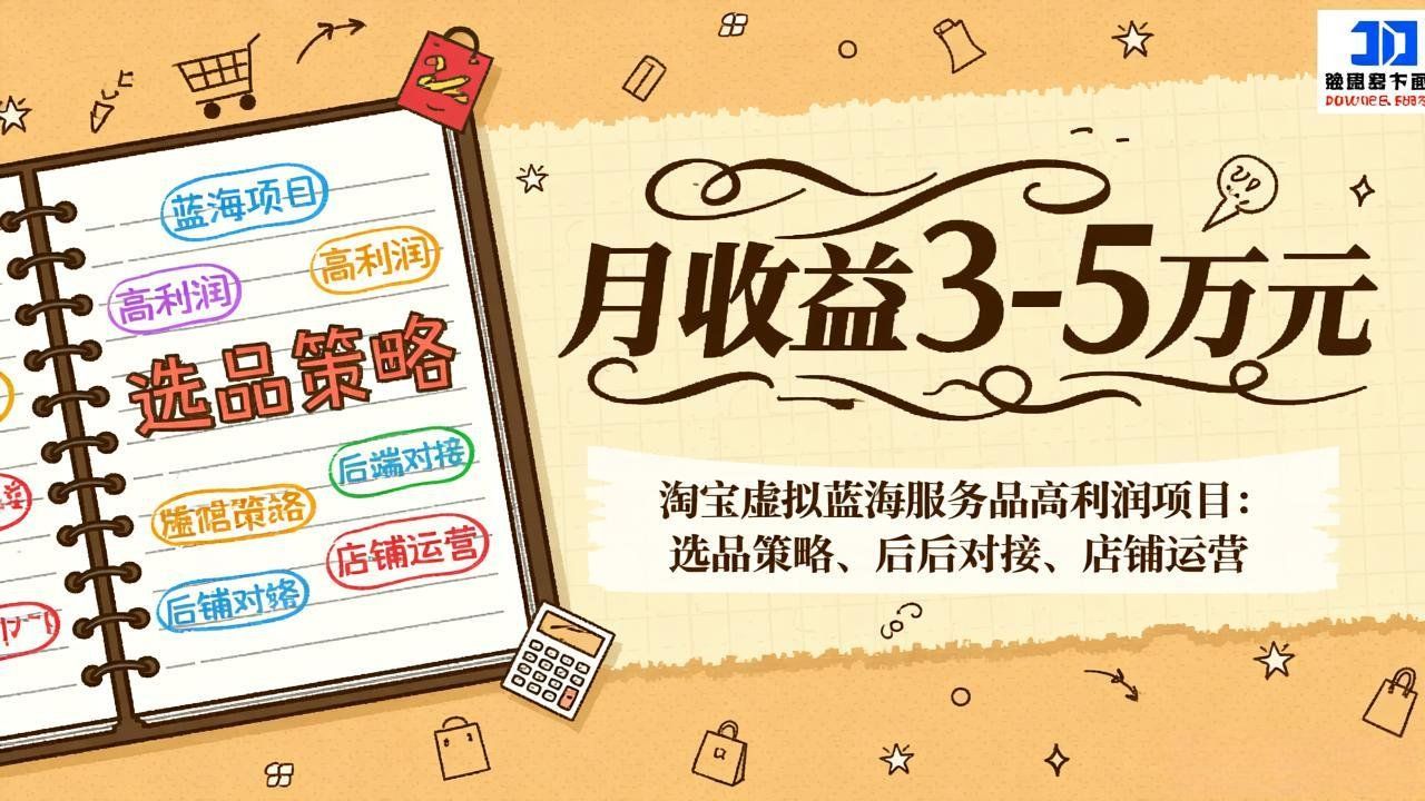 
          淘宝虚拟蓝海服务品高利润项目：选品策略、后端对接、店铺运营，月收益可达3-5万元 - Featured image
        