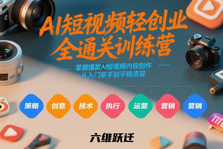 
          AI短视频轻创业全通关训练营，掌握爆款AI短视频内容创作，从入门新手到平稳变现的六维跃迁 - Featured image
        