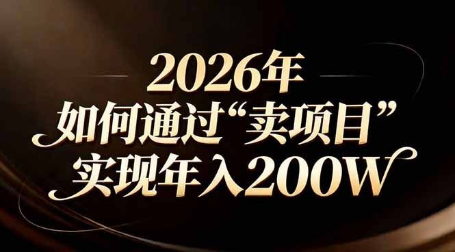 
          站在2026年的十字路口：一个普通人如何通过卖项目实现年入200万 - Featured image
        