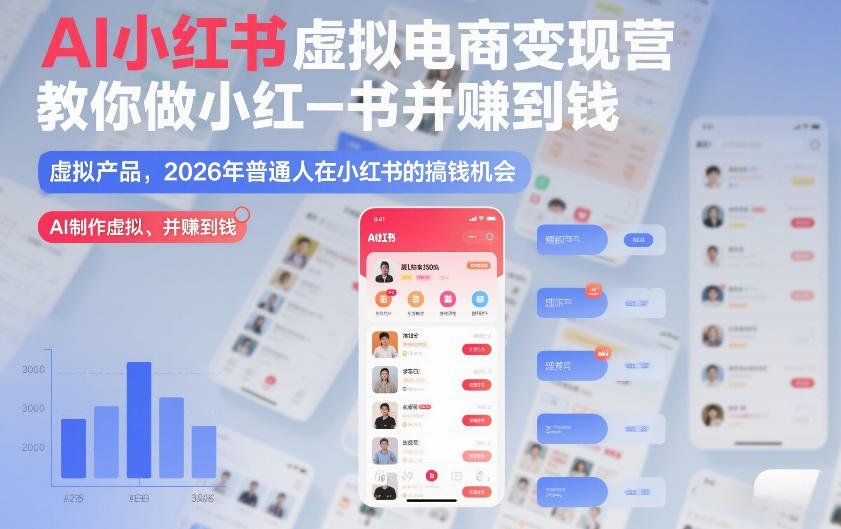 
          AI小红书虚拟电商变现营，教你做小红书并賺到钱，虚拟产品，2026年普通人在小红书的搞钱机会(完结) - Featured image
        