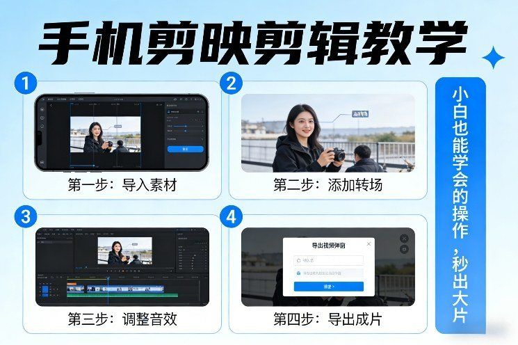 
          手机剪映剪辑教学，小白也能学会的操作，秒出大片 - Featured image
        