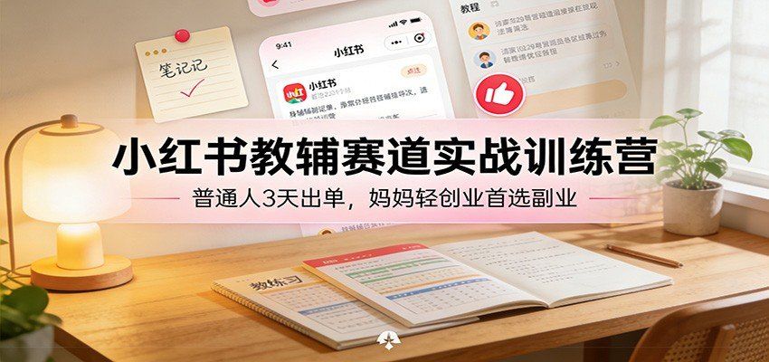 
          小红书教辅赛道实战训练营：普通人3天出单，妈妈轻创业首选副业 - Featured image
        