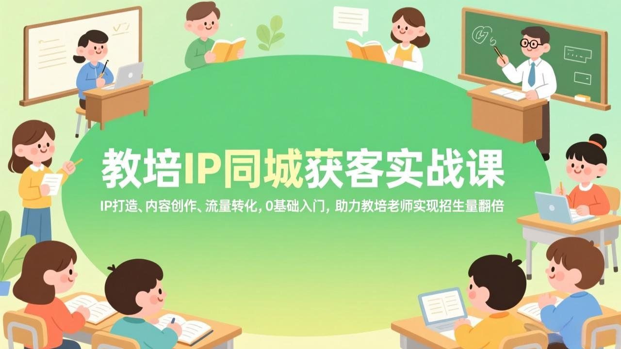 
          教培IP同城获客实战课，IP打造、内容创作、流量转化，0基础入门，助力教培老师实现招生量翻倍 - Featured image
        