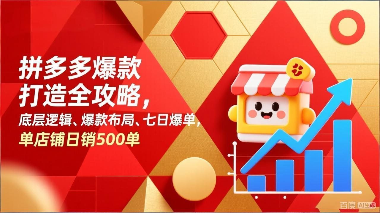 
          拼多多爆款打造全攻略，底层逻辑、爆款布局、七日爆单，单店铺日销500单 - Featured image
        