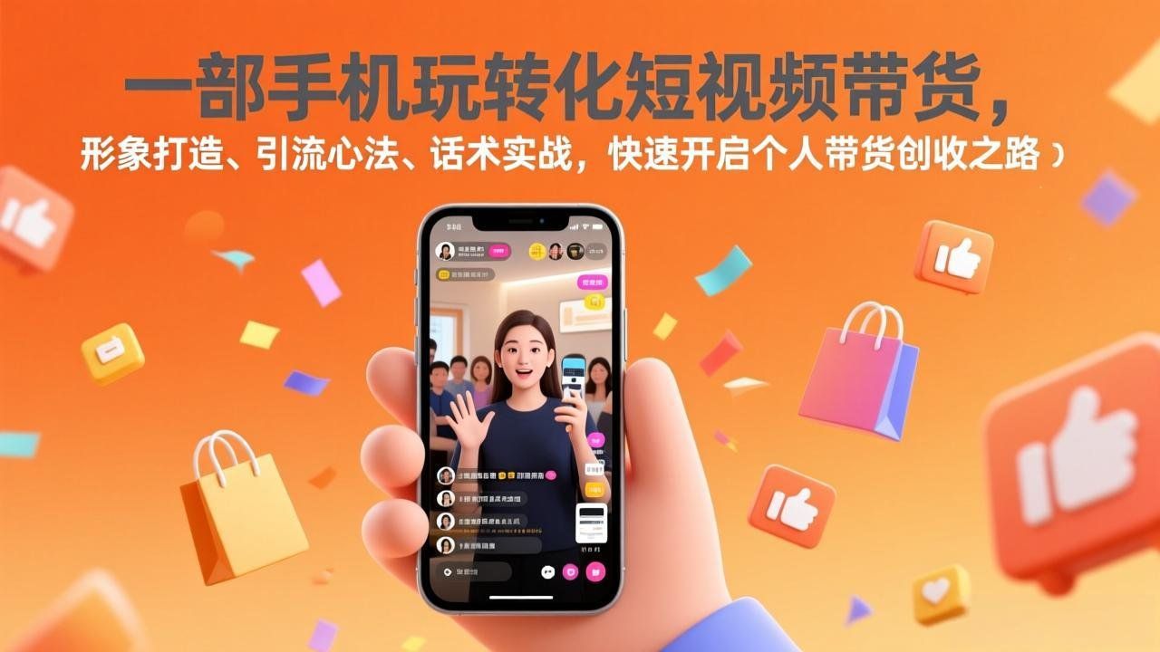 
          一部手机玩转化短视频带货，形象打造、引流心法、话术实战，快速开启个人带货创收之路 - Featured image
        