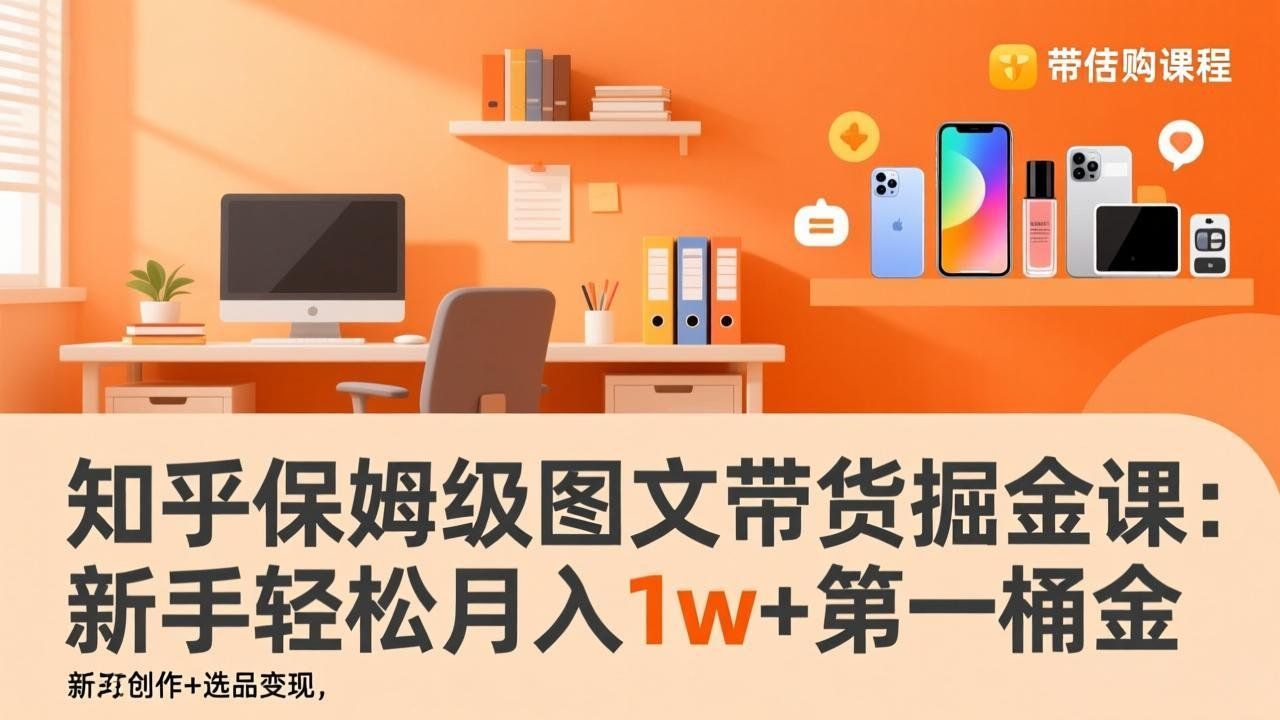 
          知乎保姆级图文带货掘金课：账号打造+爆文创作+选品变现，新手轻松月入1w+第一桶金 - Featured image
        