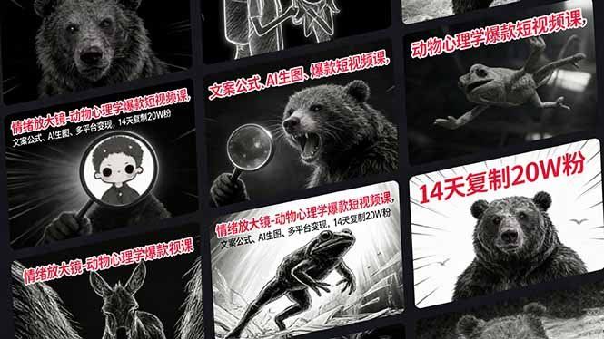 
          情绪放大镜-动物心理学爆款短视频课，文案公式、AI生图、多平台变现，14天复制20W粉 - Featured image
        